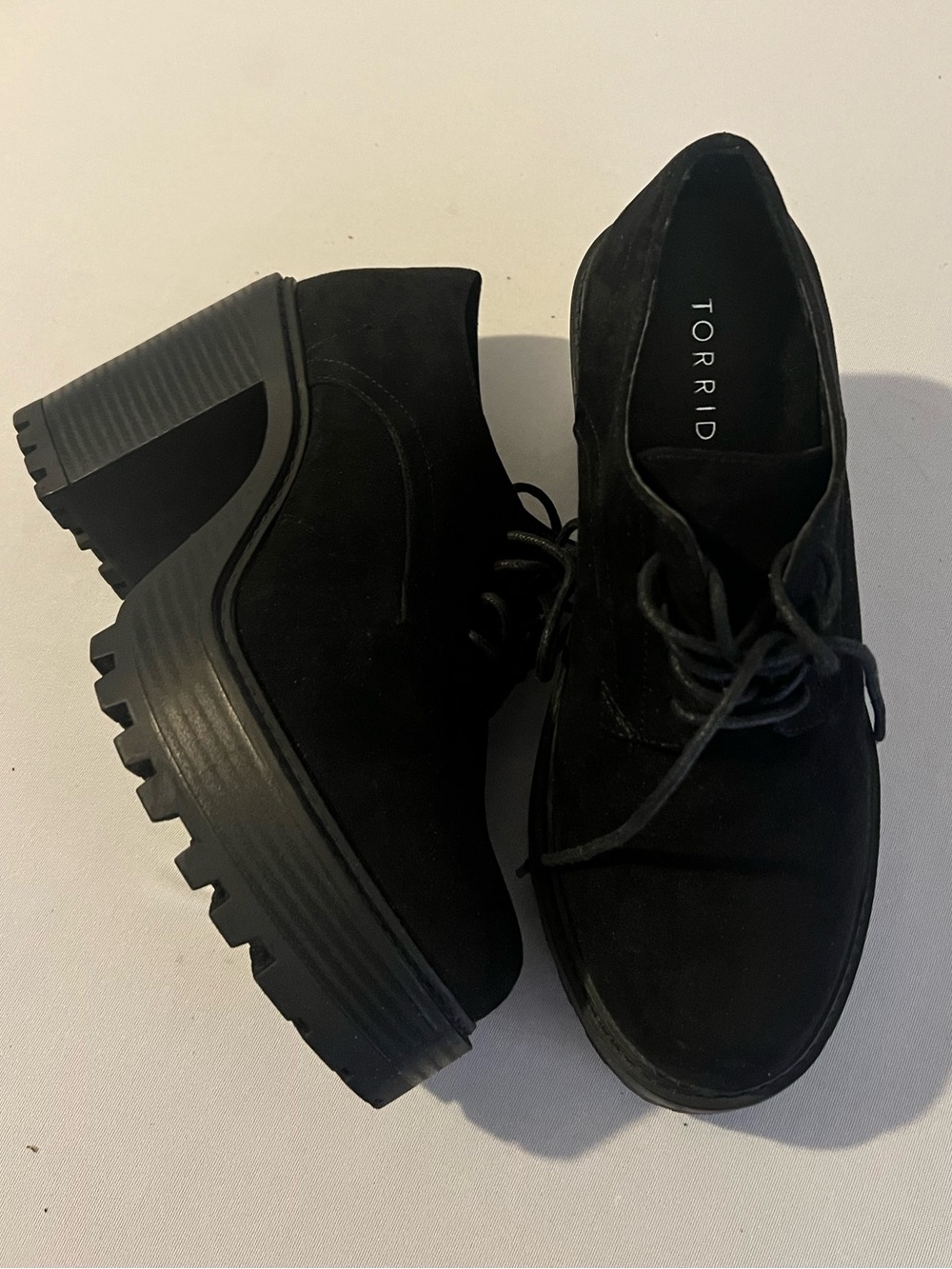 TORRID Black Chunky Platform Lace-Up Oxford Heels | Women’s size 8.5 WW